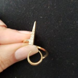Gold ring with crystals